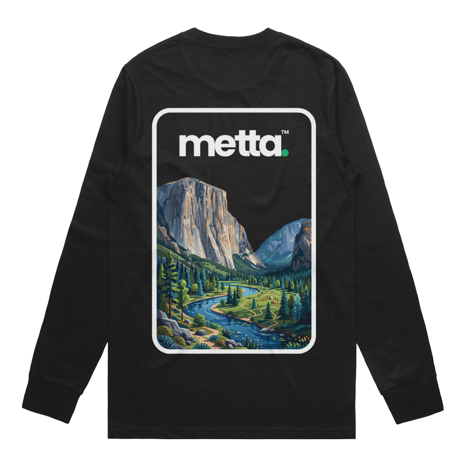 "El Capitan" Regular Fit Long Sleeve T-Shirt (Black)