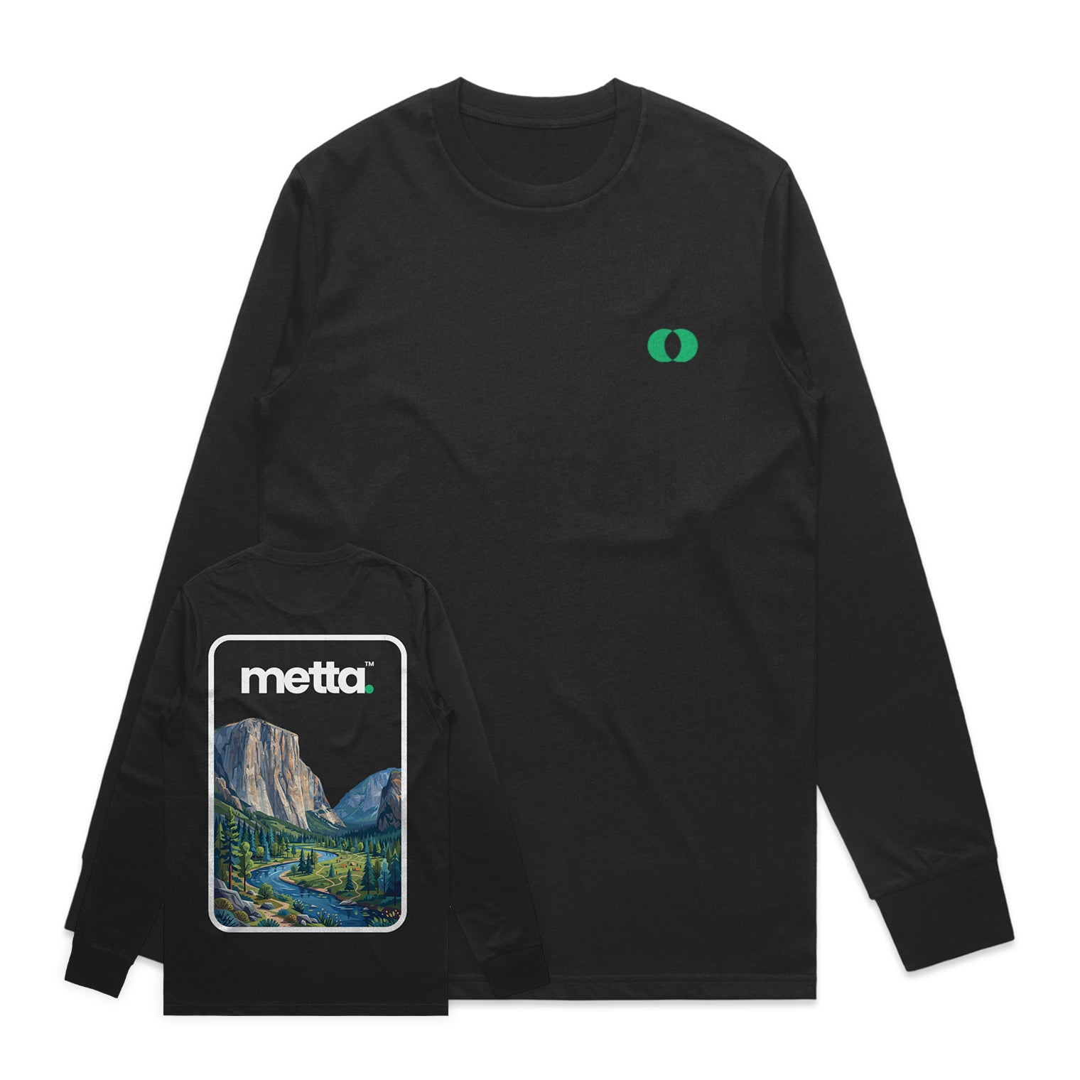 "El Capitan" Regular Fit Long Sleeve T-Shirt (Black)