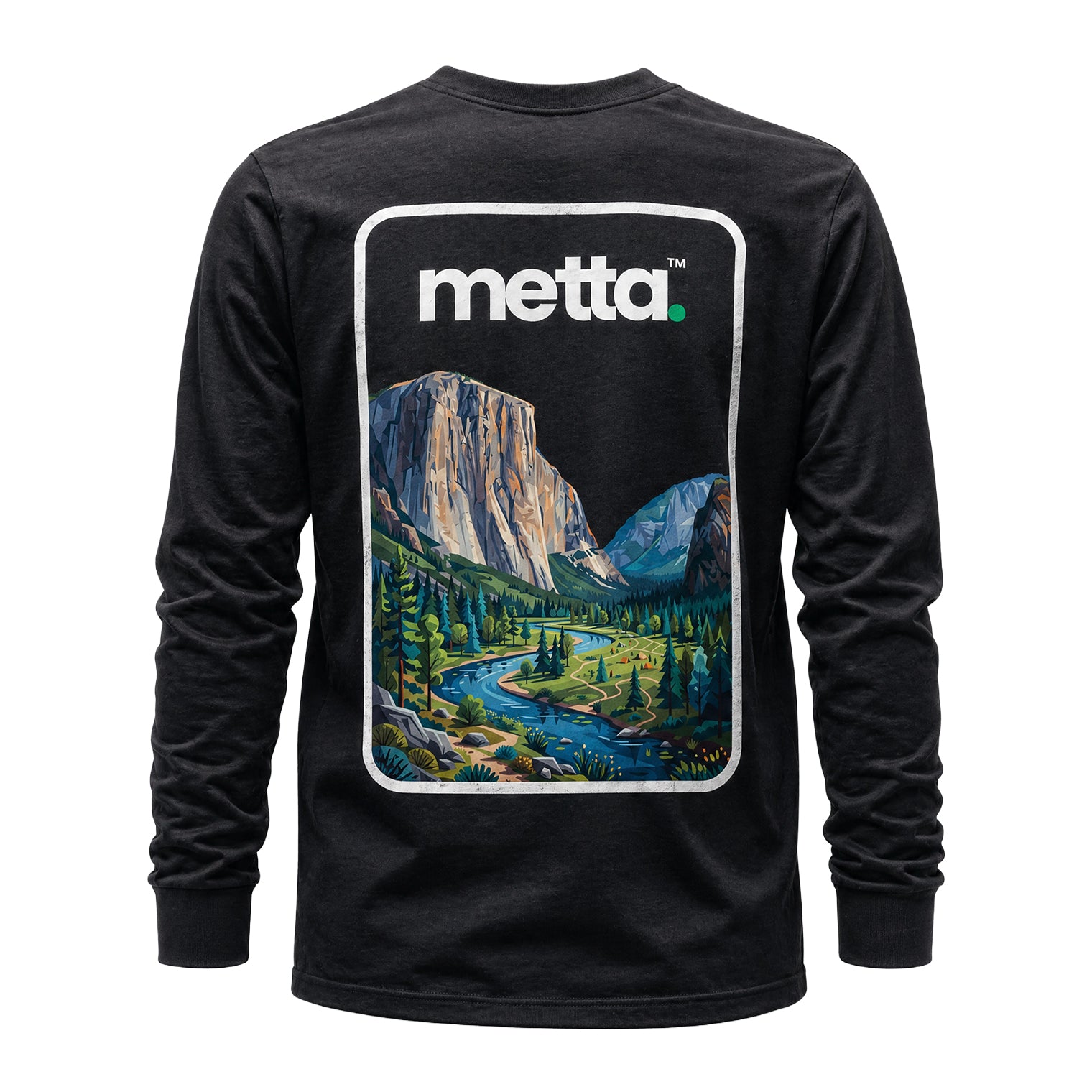 "El Capitan" Regular Fit Long Sleeve T-Shirt (Black)