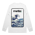 "The Great Wave" Regular Fit Long Sleeve T-Shirt (White)