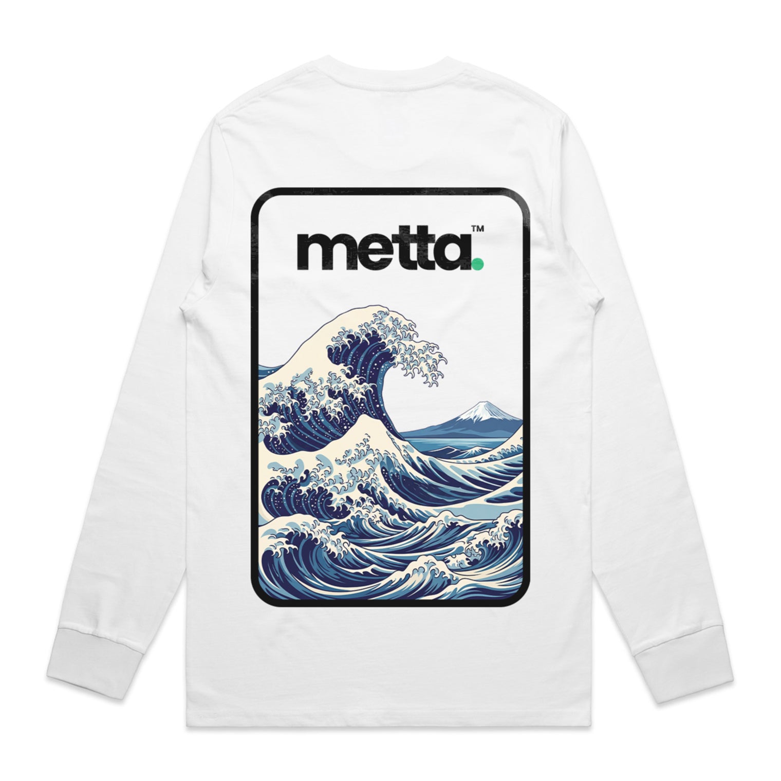 "The Great Wave" Regular Fit Long Sleeve T-Shirt (White)